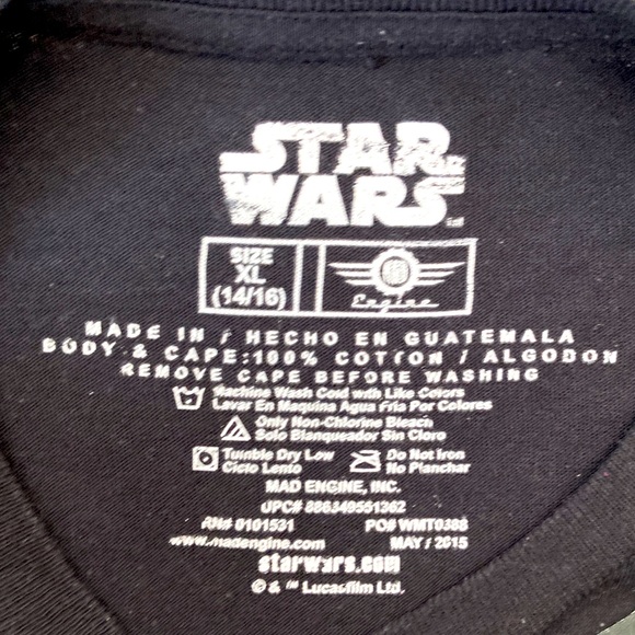 STAR WARS Dark Vader T-Shirt Kids Tees Size XLarge (14/16) Black - Picture 5 of 6